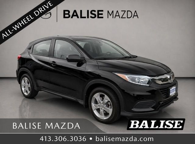 2022 Honda HR-V LX in Crystal Black Pearl — front three-quarter view