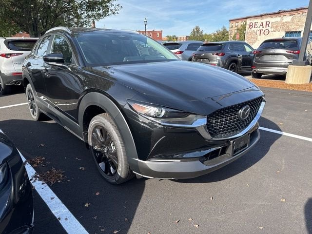 2025 Mazda Mazda CX-30 2.5 S Select Sport AWD in Jet Black Mica — front three-quarter view