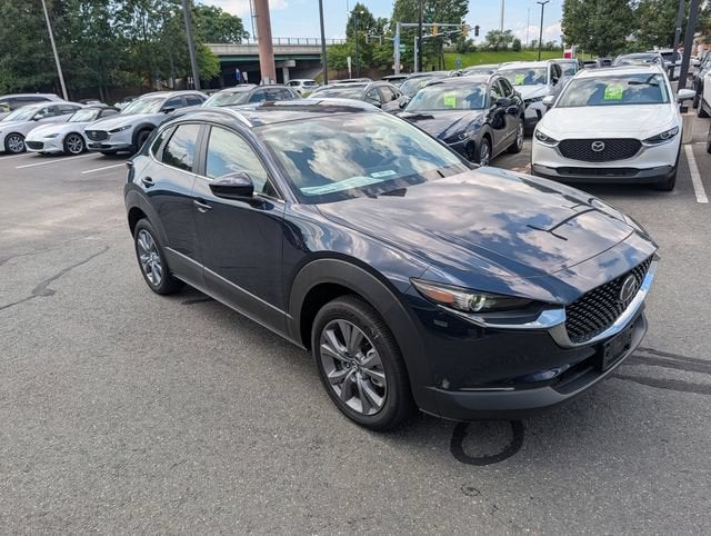 2025 Mazda Mazda CX-30 2.5 S Preferred AWD in Deep Crystal Blue Mica — front three-quarter view