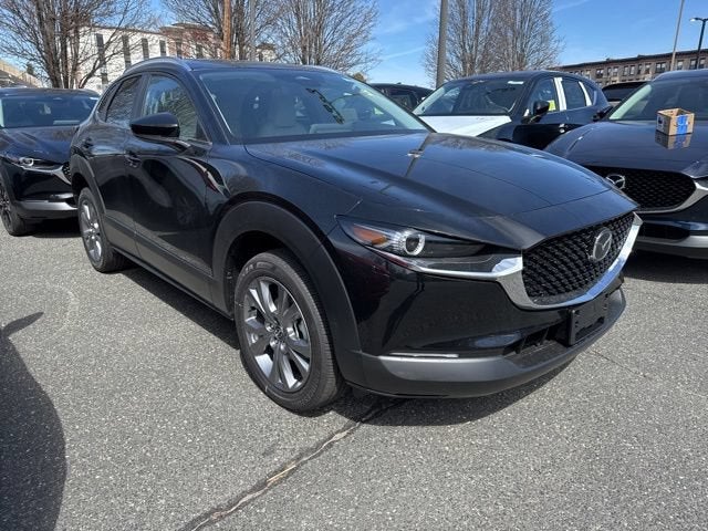 2025 Mazda Mazda CX-30 2.5 S Preferred AWD in Jet Black Mica — front three-quarter view