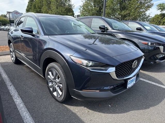 2025 Mazda Mazda CX-30 2.5 S Preferred AWD in Deep Crystal Blue Mica — front three-quarter view