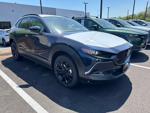 2026 Mazda Mazda CX-30 2.5 Turbo Premium Plus AWD in Deep Crystal Blue Mica — front three-quarter view