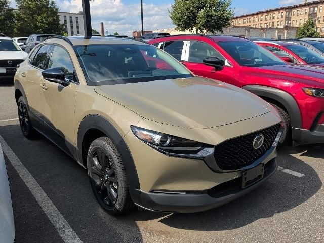 2025 Mazda Mazda CX-30 2.5 Turbo Carbon AWD in Zircon Sand Metallic — front three-quarter view