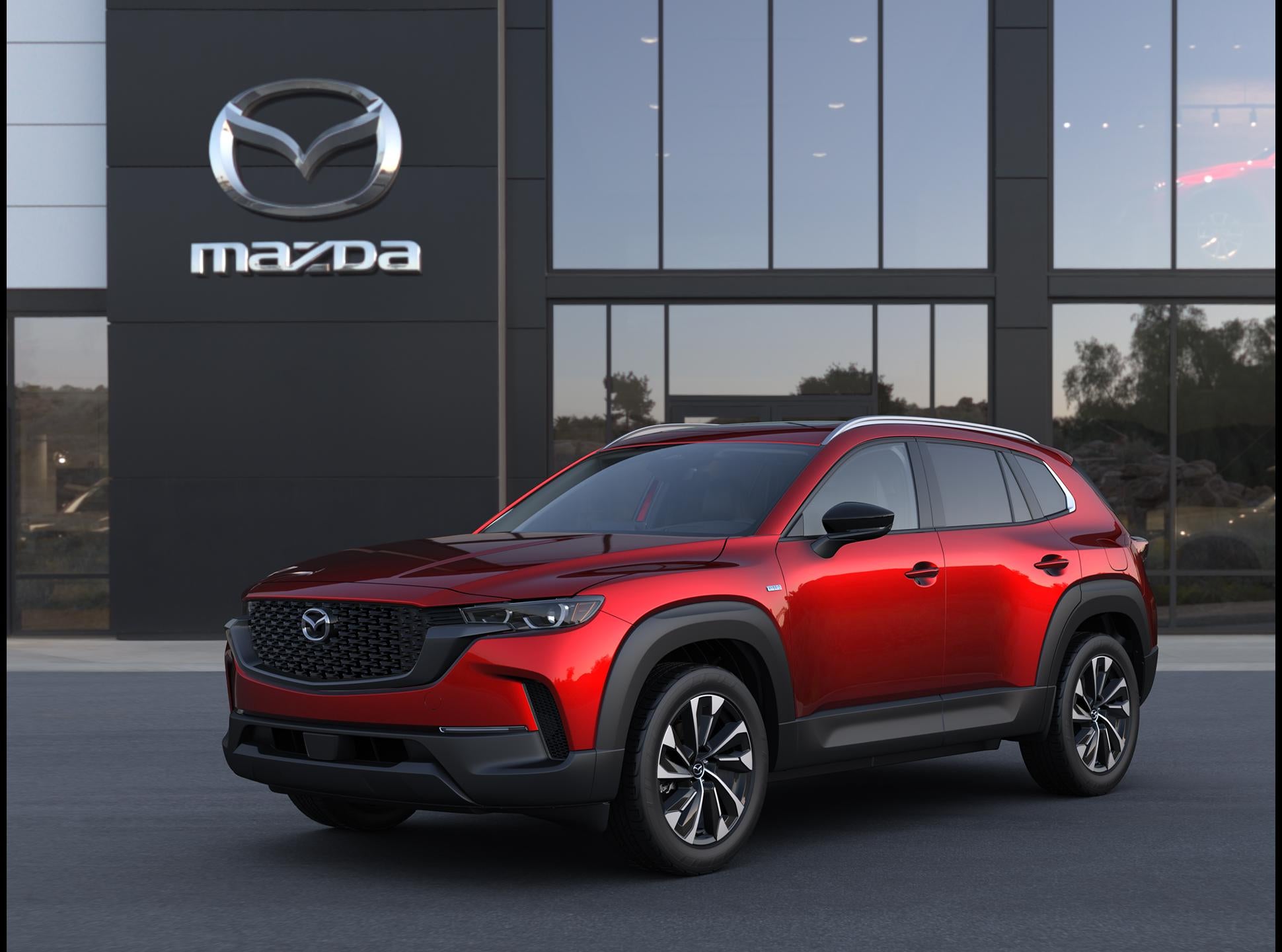 2026 Mazda Mazda CX-50 Hybrid Premium Plus AWD in Soul Red Crystal Metallic — front three-quarter view