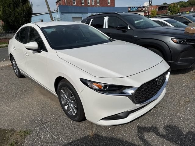 2025 Mazda Mazda3 Sedan 2.5 S in Snowflake White Pearl — front three-quarter view