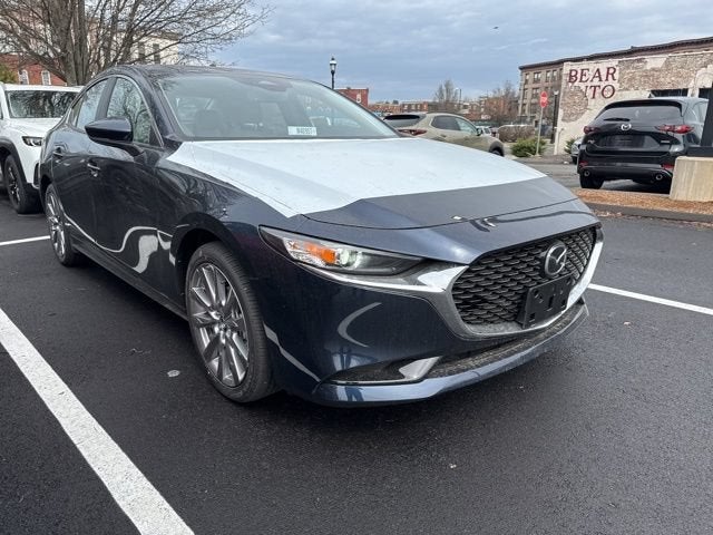2026 Mazda Mazda3 Sedan 2.5 S Preferred in Deep Crystal Blue Mica — front three-quarter view