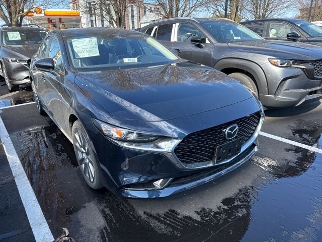 2026 Mazda Mazda3 Sedan 2.5 S Preferred in Deep Crystal Blue Mica — front three-quarter view