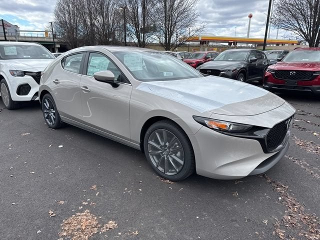 2026 Mazda Mazda3 Hatchback 2.5 S Preferred in Platinum Quartz Metallic — front three-quarter view