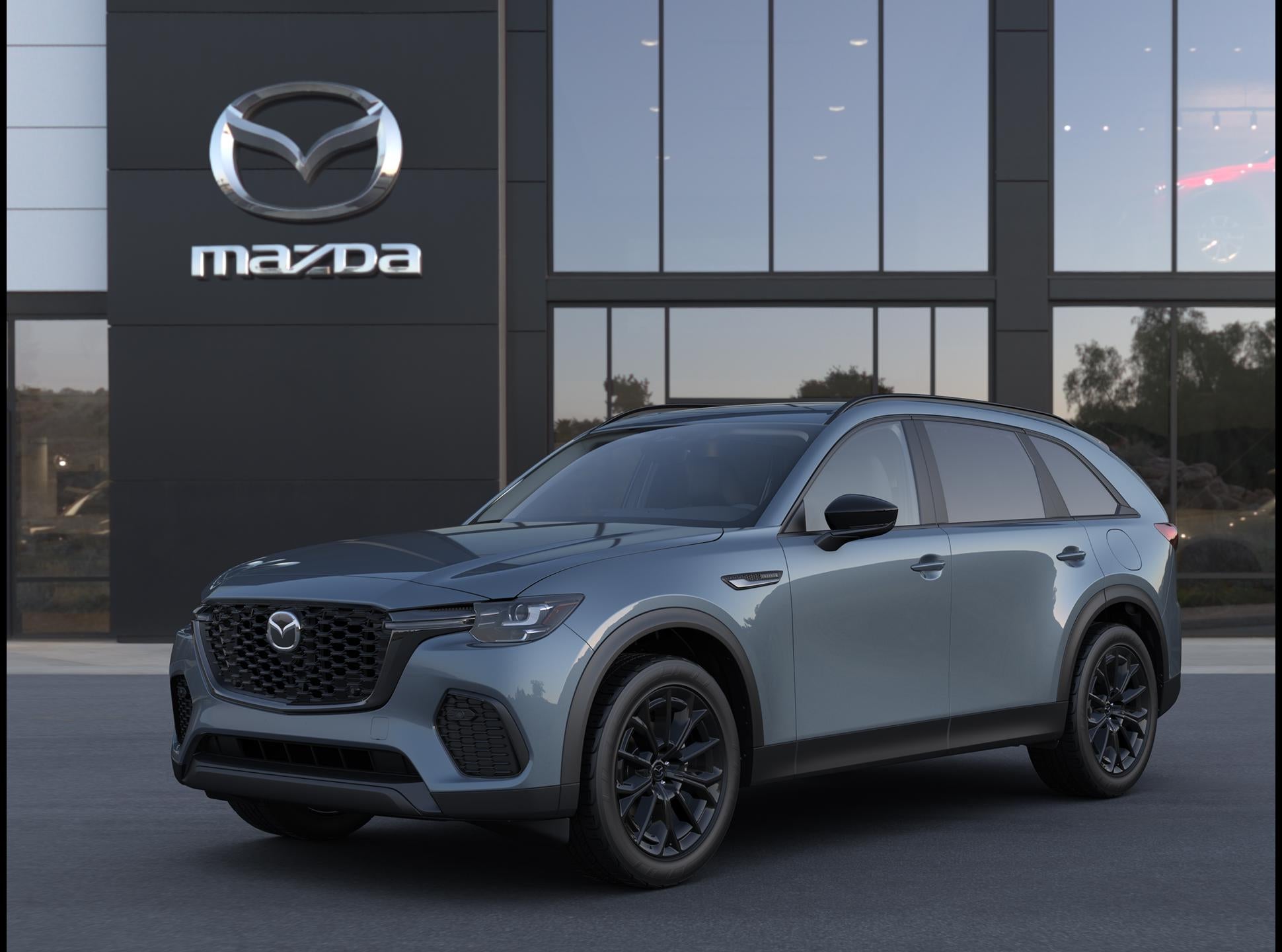 2026 Mazda Mazda CX-70 3.3 Turbo Preferred AWD in Polymetal Gray Metallic — front three-quarter view