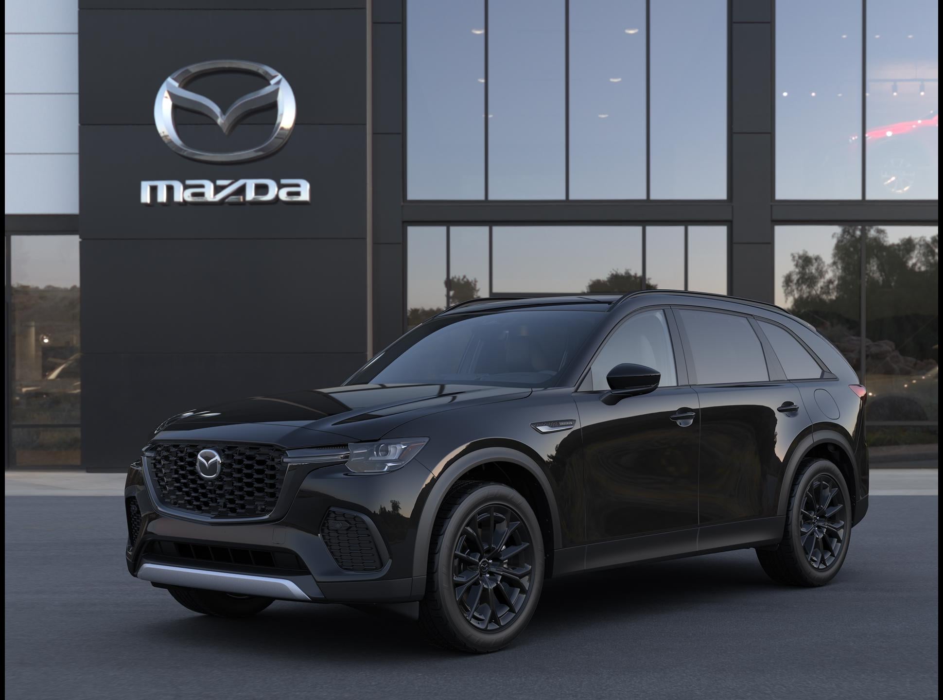 2026 Mazda Mazda CX-70 3.3 Turbo Premium Plus AWD in Jet Black Mica — front three-quarter view