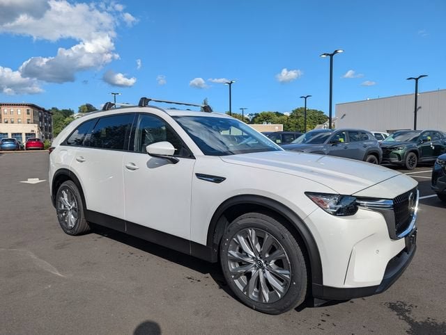 2026 Mazda Mazda CX-90 Plug-In Hybrid Preferred AWD in Rhodium White Premium — front three-quarter view
