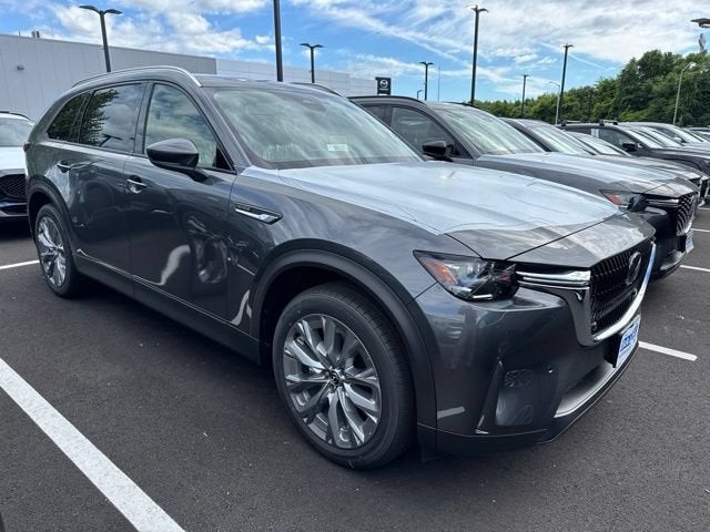 2026 Mazda Mazda CX-90 3.3 Turbo Preferred AWD in Machine Gray Metallic — front three-quarter view