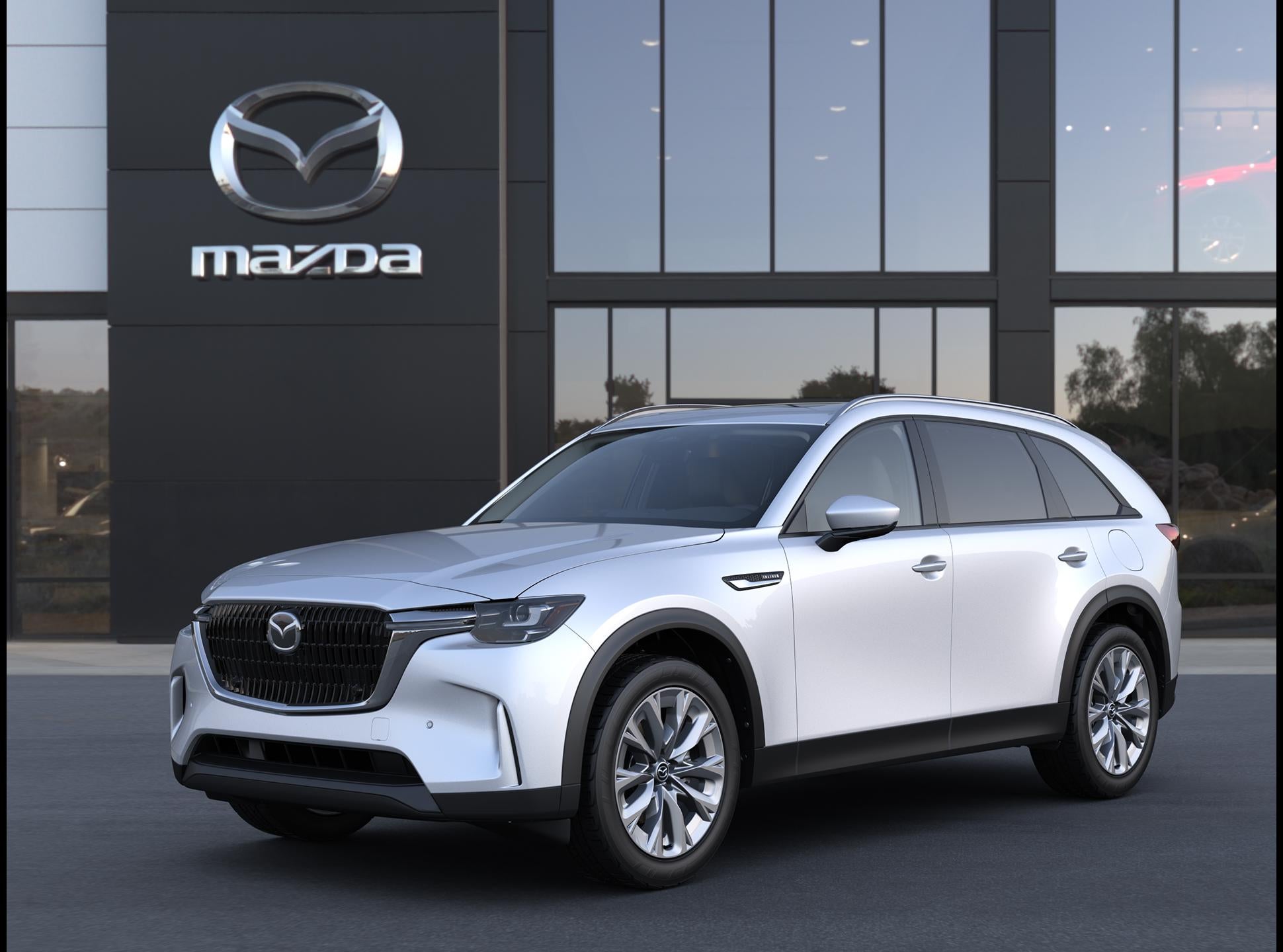2026 Mazda Mazda CX-90 3.3 Turbo Preferred AWD in Rhodium White Premium — front three-quarter view