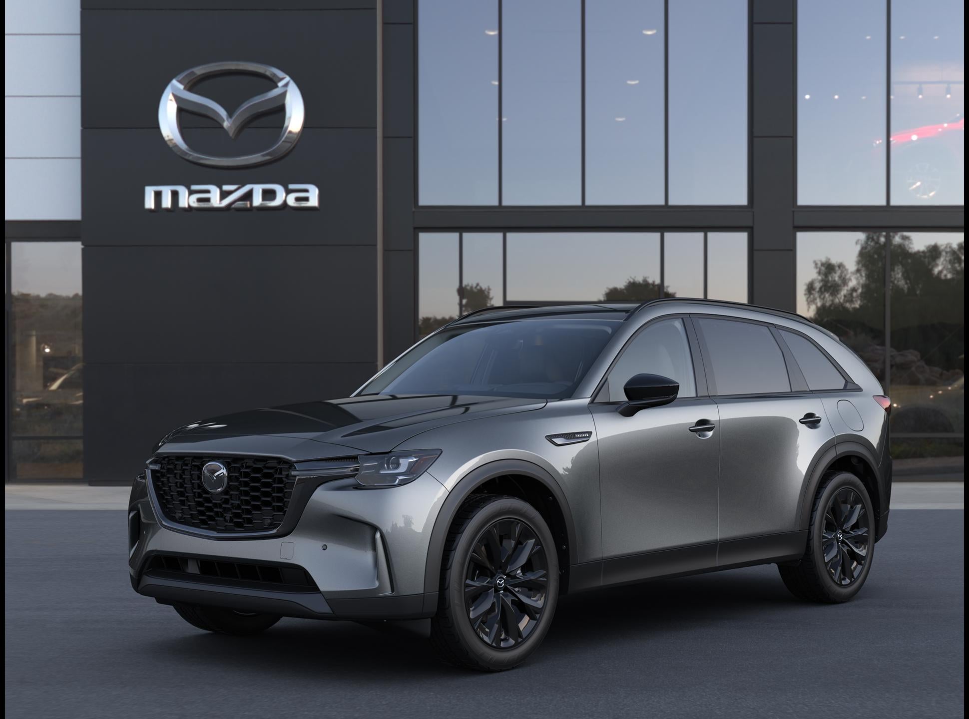 2026 Mazda Mazda CX-90 3.3 Turbo Premium Sport AWD in Machine Gray Metallic — front three-quarter view