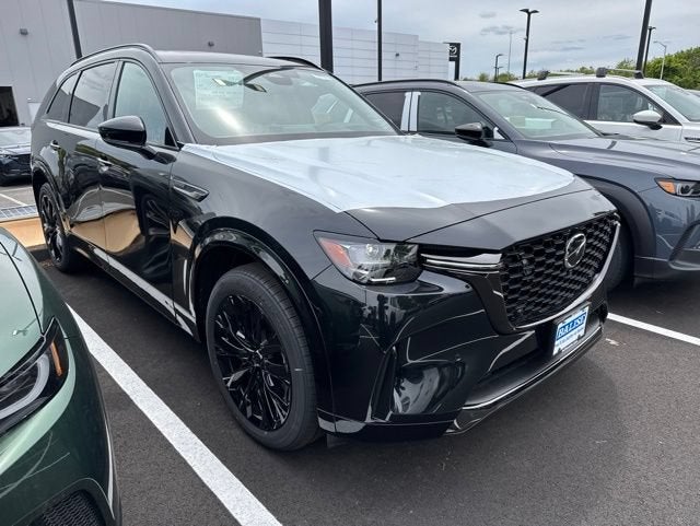 2026 Mazda Mazda CX-90 3.3 Turbo S Premium Sport AWD in Jet Black Mica — front three-quarter view