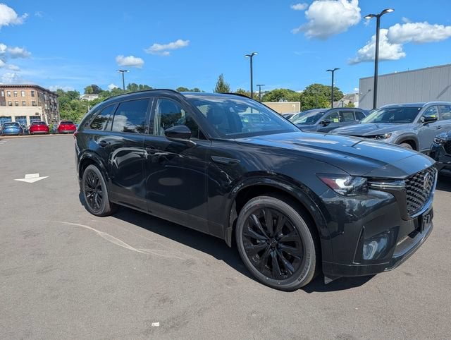 2026 Mazda Mazda CX-90 3.3 Turbo S Premium Sport AWD in Jet Black Mica — front three-quarter view