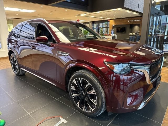 2025 Mazda Mazda CX-90 3.3 Turbo S Premium Sport AWD in Artisan Red Premium — front three-quarter view