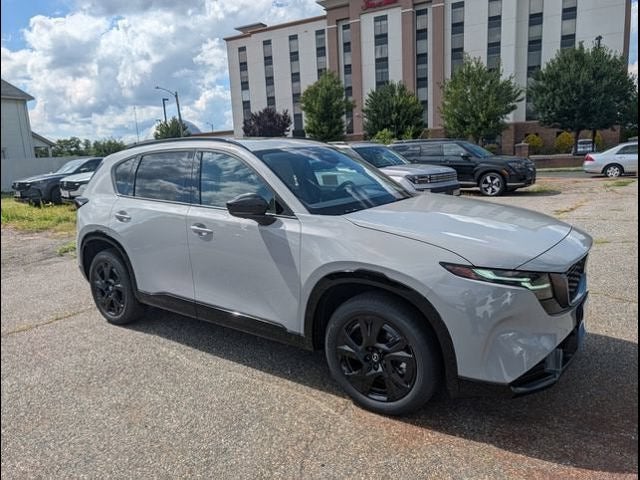2026 Mazda Mazda CX-5 2.5 S Premium Plus AWD in Aero Gray Metallic — front three-quarter view